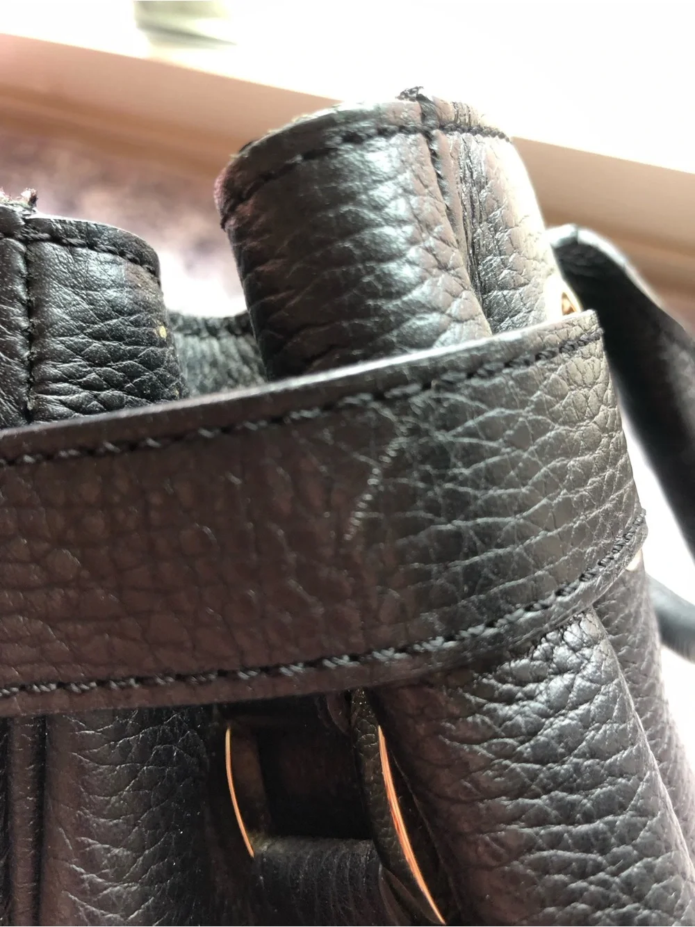 Charles David Black Pebbled Leather Satchel Purse